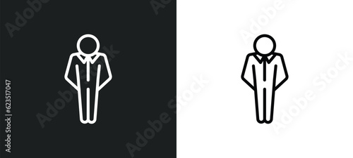 cool human icon isolated in white and black colors. cool human outline vector icon from feelings collection for web, mobile apps and ui.