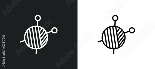 skein icon isolated in white and black colors. skein outline vector icon from fashion collection for web, mobile apps and ui.