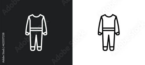working coverall icon isolated in white and black colors. working coverall outline vector icon from fashion collection for web, mobile apps and ui.