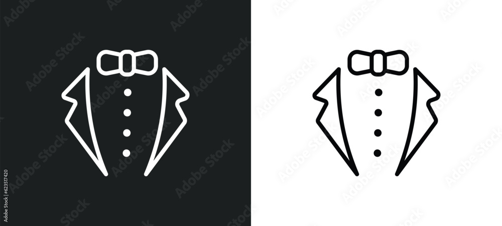 tux icon isolated in white and black colors. tux outline vector icon from fashion collection for web, mobile apps and ui.