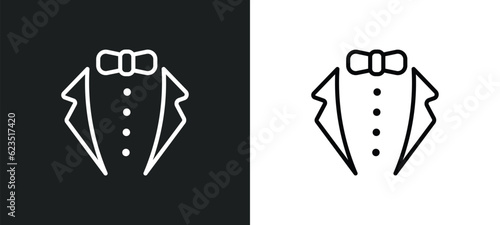 tux icon isolated in white and black colors. tux outline vector icon from fashion collection for web, mobile apps and ui.