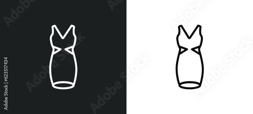 neckline dress icon isolated in white and black colors. neckline dress outline vector icon from fashion collection for web, mobile apps and ui.