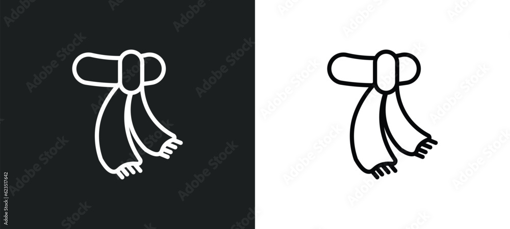 wool scarf icon isolated in white and black colors. wool scarf outline vector icon from fashion collection for web, mobile apps and ui.