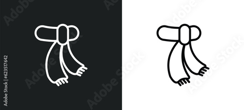 wool scarf icon isolated in white and black colors. wool scarf outline vector icon from fashion collection for web, mobile apps and ui. photo