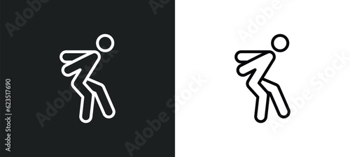 jump icon isolated in white and black colors. jump outline vector icon from entertainment collection for web, mobile apps and ui.