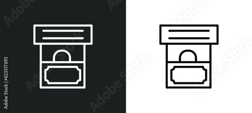 ticket booth icon isolated in white and black colors. ticket booth outline vector icon from entertainment collection for web, mobile apps and ui.