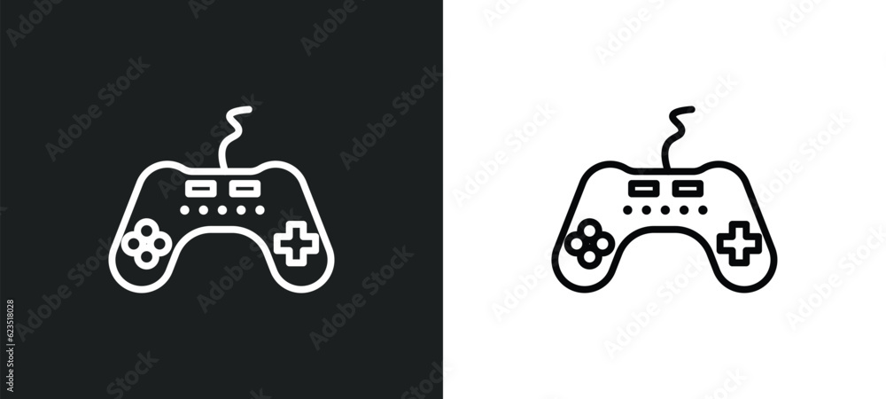 controller icon isolated in white and black colors. controller outline vector icon from arcade collection for web, mobile apps and ui.