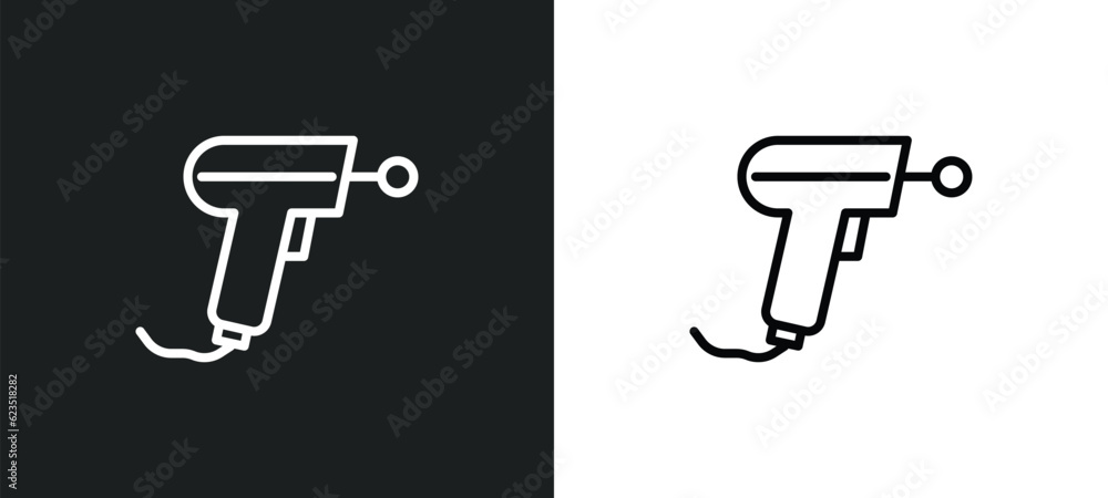 barcode scanner icon isolated in white and black colors. barcode scanner outline vector icon from electronic devices collection for web, mobile apps and ui. barcode scanner icon isolated in white and black colors. barcode scanner outline vector icon from electronic devices collection for web, mobile apps and ui.