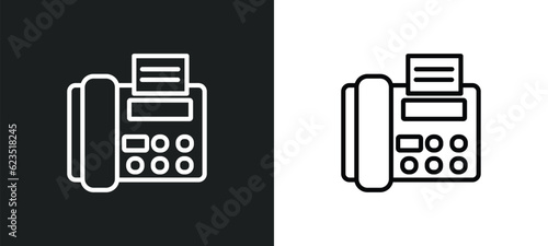 fax icon isolated in white and black colors. fax outline vector icon from electronic devices collection for web, mobile apps and ui.