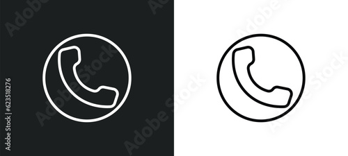 telephone icon isolated in white and black colors. telephone outline vector icon from electronic devices collection for web, mobile apps and ui.