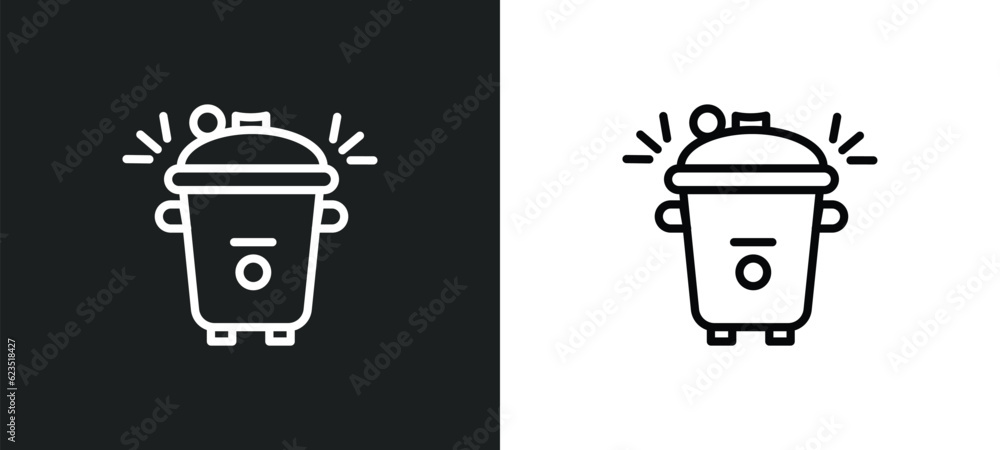 pressure cooker icon isolated in white and black colors. pressure cooker outline vector icon from electronic devices collection for web, mobile apps and ui. pressure cooker icon isolated in white and black colors. pressure cooker outline vector icon from electronic devices collection for web, mobile apps and ui.