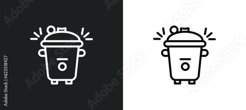 pressure cooker icon isolated in white and black colors. pressure cooker outline vector icon from electronic devices collection for web, mobile apps and ui.