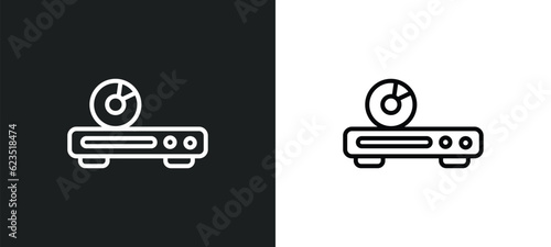 dvd player icon isolated in white and black colors. dvd player outline vector icon from electronic devices collection for web, mobile apps and ui. photo