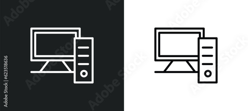 personal computer icon isolated in white and black colors. personal computer outline vector icon from electronic devices collection for web, mobile apps and ui.