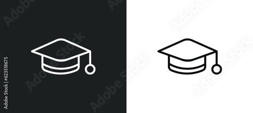 scholar icon isolated in white and black colors. scholar outline vector icon from education collection for web, mobile apps and ui. photo