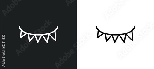 garland icon isolated in white and black colors. garland outline vector icon from education collection for web, mobile apps and ui.