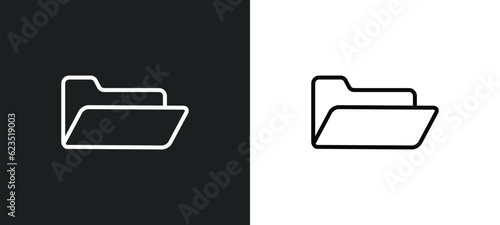 folder icon isolated in white and black colors. folder outline vector icon from education collection for web, mobile apps and ui.