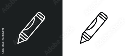 crayon icon isolated in white and black colors. crayon outline vector icon from education collection for web, mobile apps and ui.