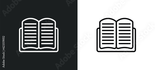 reading icon isolated in white and black colors. reading outline vector icon from education collection for web, mobile apps and ui.