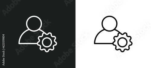 users tings icon isolated in white and black colors. users tings outline vector icon from education collection for web, mobile apps and ui.