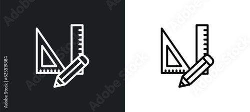 measuring tools icon isolated in white and black colors. measuring tools outline vector icon from education collection for web, mobile apps and ui.