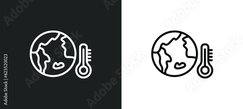 warming icon isolated in white and black colors. warming outline vector icon from ecology collection for web, mobile apps and ui.