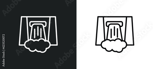 dam icon isolated in white and black colors. dam outline vector icon from ecology collection for web, mobile apps and ui.