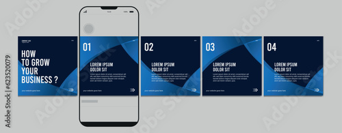 Set of Linkedin Carousel Post, editable social media Instagram carousel post, modern and creative business carousel post template, eps 10.