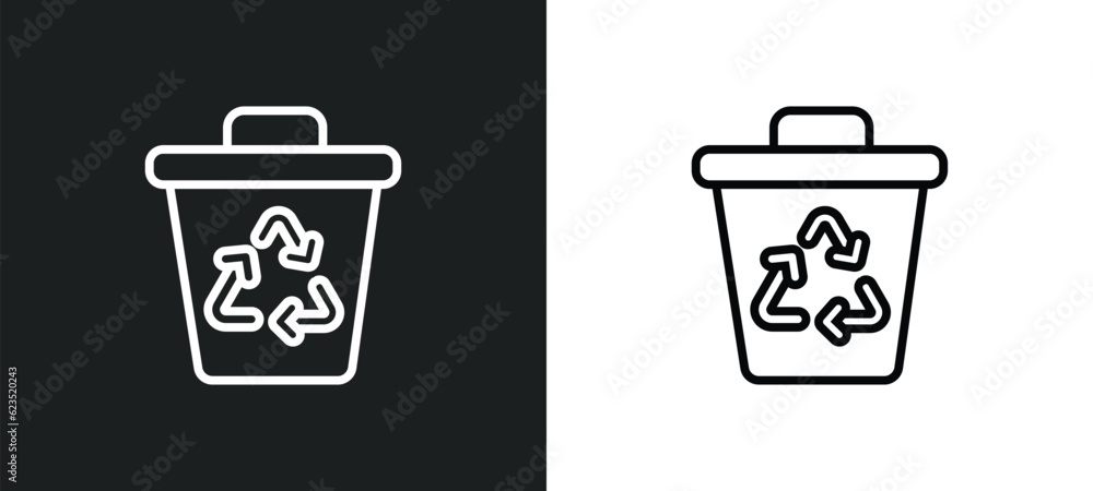 recycle bin icon isolated in white and black colors. recycle bin outline vector icon from ecology collection for web, mobile apps and ui. recycle bin icon isolated in white and black colors. recycle bin outline vector icon from ecology collection for web, mobile apps and ui.