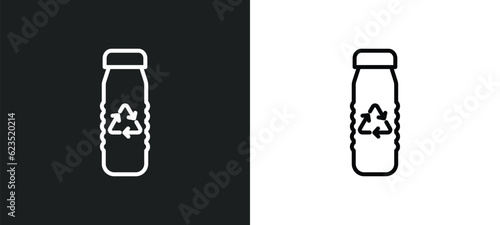 recycled bottle icon isolated in white and black colors. recycled bottle outline vector icon from ecology collection for web, mobile apps and ui.