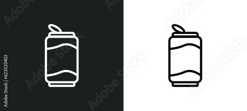 soda can icon isolated in white and black colors. soda can outline vector icon from drinks collection for web, mobile apps and ui.