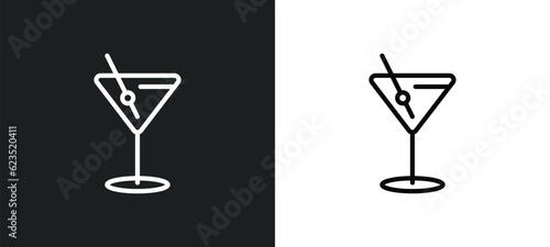 manhattan drink icon isolated in white and black colors. manhattan drink outline vector icon from drinks collection for web, mobile apps and ui.
