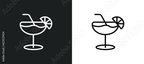 daiquiri icon isolated in white and black colors. daiquiri outline vector icon from drinks collection for web, mobile apps and ui.