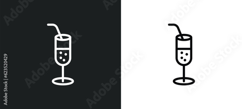 ramos gin fizz icon isolated in white and black colors. ramos gin fizz outline vector icon from drinks collection for web, mobile apps and ui.