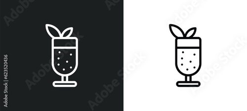 mint julep icon isolated in white and black colors. mint julep outline vector icon from drinks collection for web, mobile apps and ui.