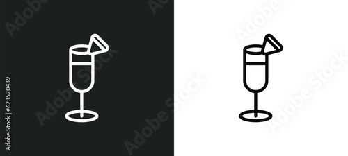 pisco sour icon isolated in white and black colors. pisco sour outline vector icon from drinks collection for web, mobile apps and ui.