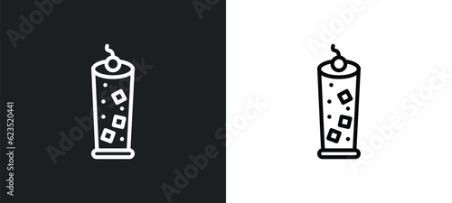 tom collins icon isolated in white and black colors. tom collins outline vector icon from drinks collection for web, mobile apps and ui.