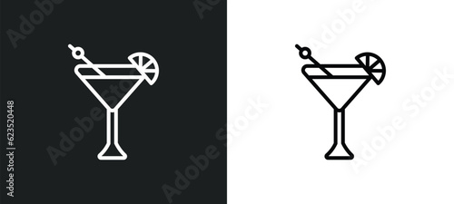 martinez icon isolated in white and black colors. martinez outline vector icon from drinks collection for web, mobile apps and ui.