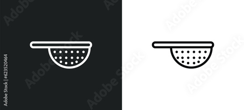 sieve icon isolated in white and black colors. sieve outline vector icon from drinks collection for web, mobile apps and ui.