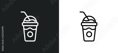 frappuccino icon isolated in white and black colors. frappuccino outline vector icon from drinks collection for web, mobile apps and ui.