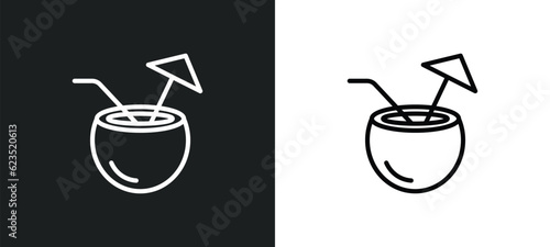 malibu icon isolated in white and black colors. malibu outline vector icon from drinks collection for web, mobile apps and ui.