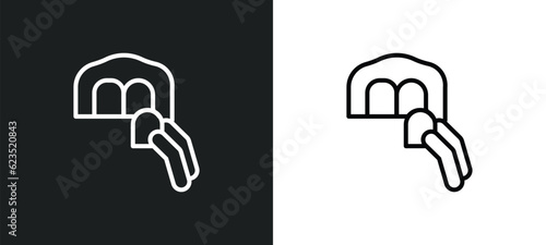dental veneer icon isolated in white and black colors. dental veneer outline vector icon from dentist collection for web, mobile apps and ui.