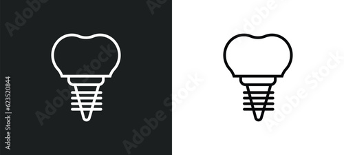 dental prosthesis icon isolated in white and black colors. dental prosthesis outline vector icon from dentist collection for web, mobile apps and ui.