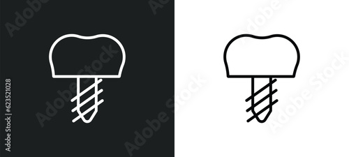 implant icon isolated in white and black colors. implant outline vector icon from dentist collection for web, mobile apps and ui.