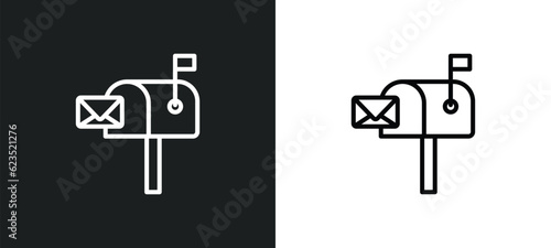 Fényképezés postbox icon isolated in white and black colors
