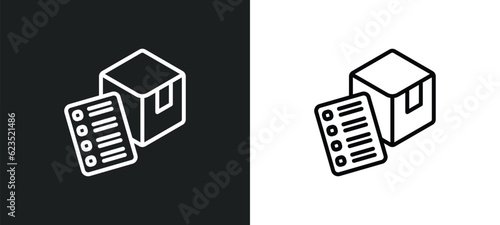 delivery list icon isolated in white and black colors. delivery list outline vector icon from delivery and logistic collection for web, mobile apps and ui.