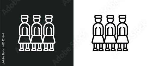 army icon isolated in white and black colors. army outline vector icon from cultures collection for web, mobile apps and ui.