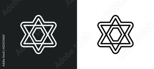 david icon isolated in white and black colors. david outline vector icon from cultures collection for web, mobile apps and ui.