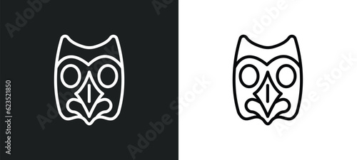 native american mask icon isolated in white and black colors. native american mask outline vector icon from culture collection for web, mobile apps and ui.