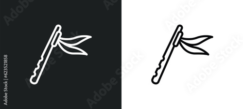native american flute icon isolated in white and black colors. native american flute outline vector icon from culture collection for web, mobile apps and ui.